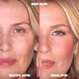 Unreal Lip + Cheek Glow Blush Stick with Hyaluronic Acid - Rosy Glow (warm rosy pink)