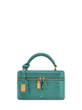 Jw Pei Cleo Box Shape Top Handle Bag - Green Croc