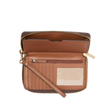 MK Jet Set Signature Logo Smartphone Wristlet - BROWN
