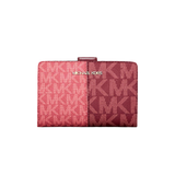Jet Set Medium Two-Tone Logo Wallet - OXBLOOD