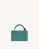 Jw Pei Cleo Box Shape Top Handle Bag - Green Croc