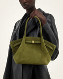 JW PEI Hana Medium Faux Suede Tote Bag - Dark Olive (MEDIUM SIZE)