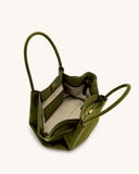 JW PEI Hana Medium Faux Suede Tote Bag - Dark Olive (MEDIUM SIZE)