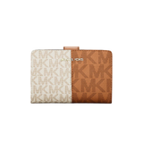 MK Jet Set Medium Two-Tone Logo Wallet - MUSTARD