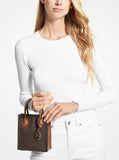 MK Mercer Extra-Small Logo and Leather Crossbody Bag - BROWN