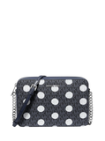 MK Jet Set Large Polka Dot Signature Logo Crossbody Bag - Navy