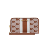 MK Jet Set Travel Large Striped Logo Jacquard Smartphone Wristlet - Luggage
