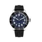 Tommy Hilfiger Black Silicone Navy Dial Men's Watch - 1791661