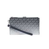 MK Jet Set Large Ombré Signature Logo Wristlet - NAVY