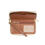 MK Jet Set Signature Logo Smartphone Wristlet - VANILLA