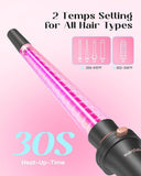 5 in 1 Curling Iron Set with Curling Brush and 4 Interchangeable Ceramic Curling Wand