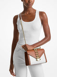 MK Whitney Medium Two-Tone Studded Convertible Crossbody Bag