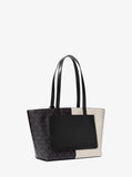 MK Jet Set Medium Two-Tone Logo Tote Bag - BLACK