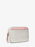 MK Jet Set Large Logo Crossbody Bag - Powder blush color