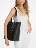 MK Vincent Large Saffiano Leather Tote Bag with Card Case - Black