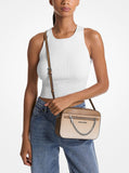 MK Jet Set Large Ombré Signature Logo Crossbody Body - Husk