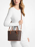 MK Jet Set Travel Extra-Small Logo Top-Zip Tote Bag -Brown