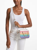MK Jet Set Large Rainbow Signature Logo Crossbody Bag