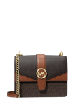 MK Greenwich Small Color-Block Signature Logo Crossbody Bag - BROWN MULTI