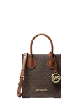 MK Mercer Extra-Small Logo and Leather Crossbody Bag - BROWN