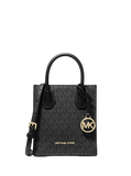 MK Mercer Extra-Small Logo and Leather Crossbody Bag - BLACK