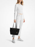 MK Charlotte Large Saffiano Leather Top-Zip Tote Bag - Black