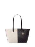 MK Jet Set Medium Two-Tone Logo Tote Bag - BLACK