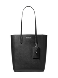 MK Vincent Large Saffiano Leather Tote Bag with Card Case - Black